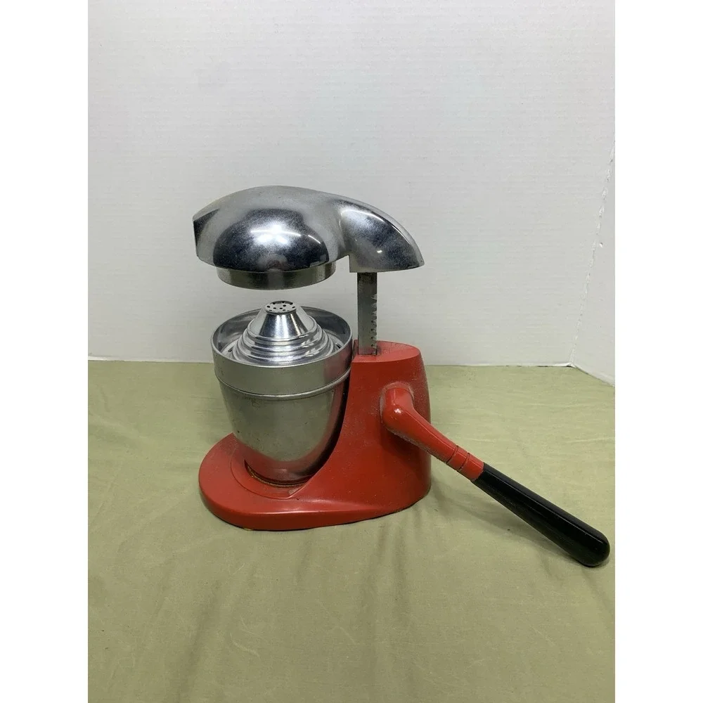 Vintage Juice King Juicer Model JK-35 with chrome finish and RED base